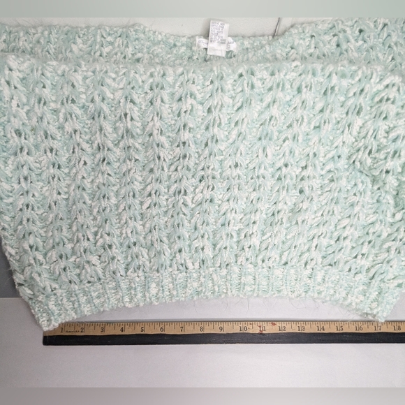 Vintage Custom Classics by MS Open Knit Sweater Women's Sz L Short sleeve Green - Picture 10 of 11